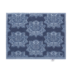 Woodblock 1 Navy Blue Doormat 1