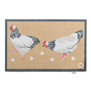 Chicken 1 Beige Washable Doormat