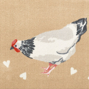 Chicken 1 Beige Washable Runner 5