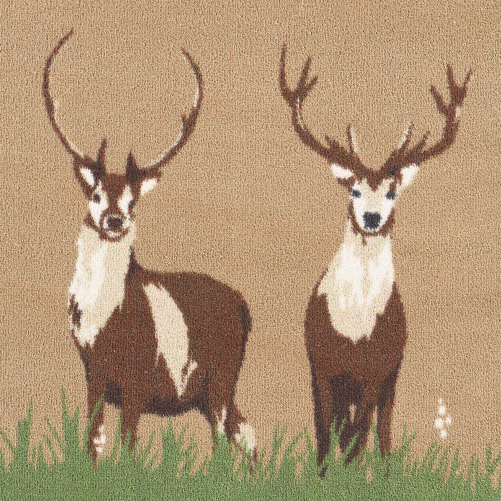 Deer 1 Beige Washable Doormat 5