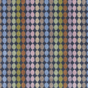 Designer 22 Washable Runner- a 100% cotton runner featuring vertical rows of rainbow-coloured spots.