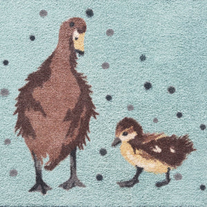 Ducks 1 Blue Cotton Washable Doormat 4