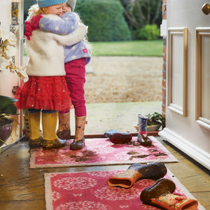 Home 37 Pink Floral Washable Doormat 2