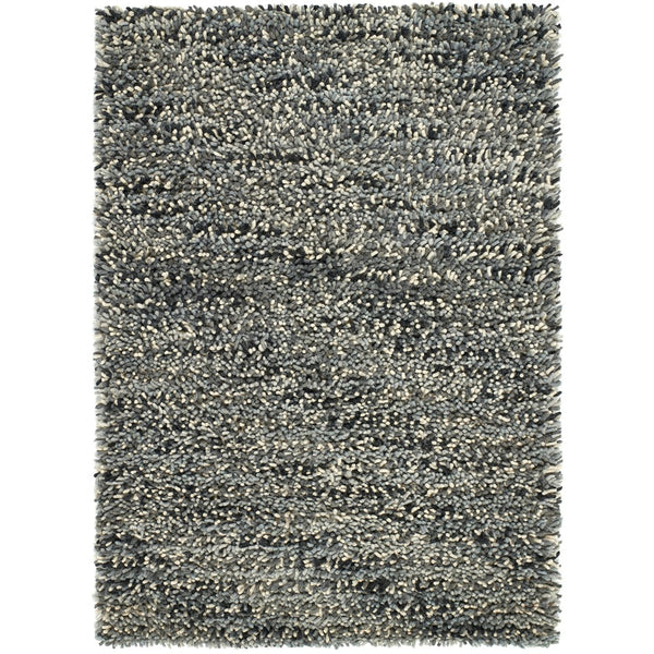 Rocks Shaggy Wool Rug Grey 1