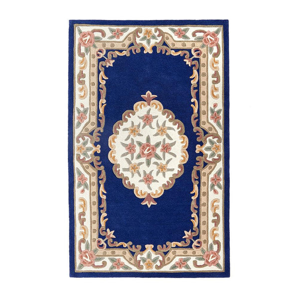 Shensi Aubusson Rug in Navy Blue 1