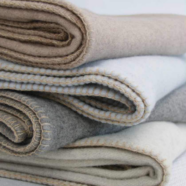 Luxury Wool Throw Ash and Sandstone - Wool - Hug at Home