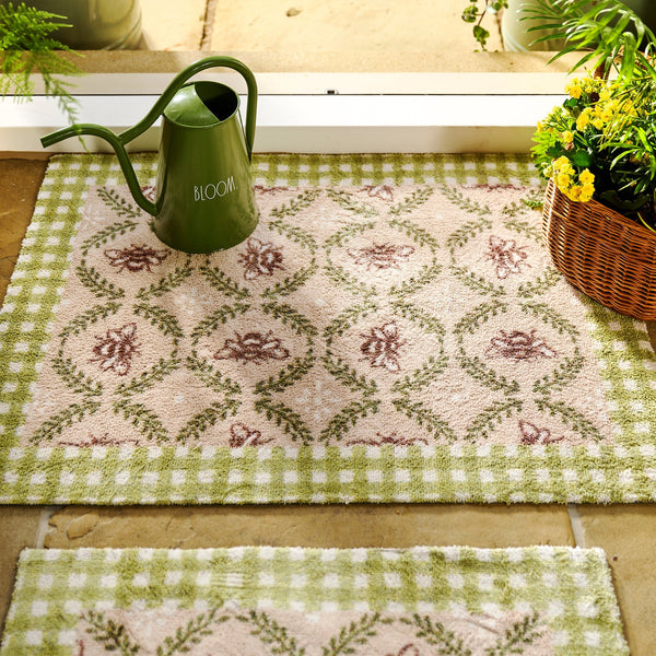 Beehive Doormat Lifestyle in Beige and Green 2