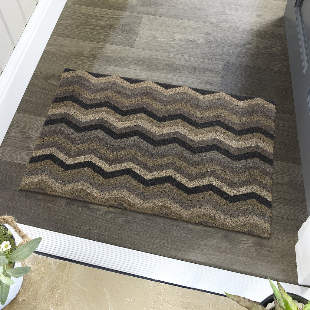 Printed Coir Ocean Zigzag Doormat 2