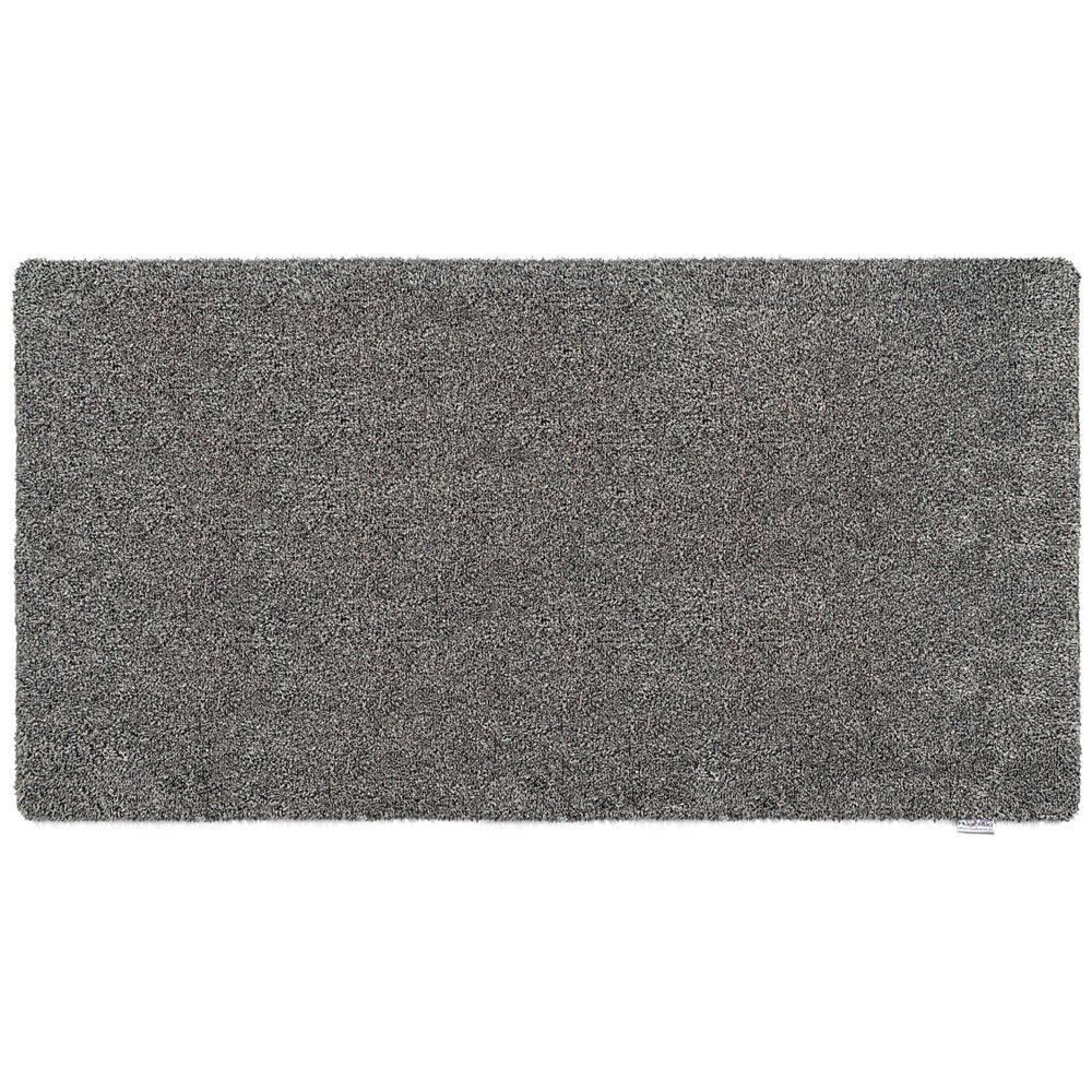 Plain Fleck Slate Runner- a 100% recycled material runner in a blend of charcoal, mid grey, white, and brown flecks.