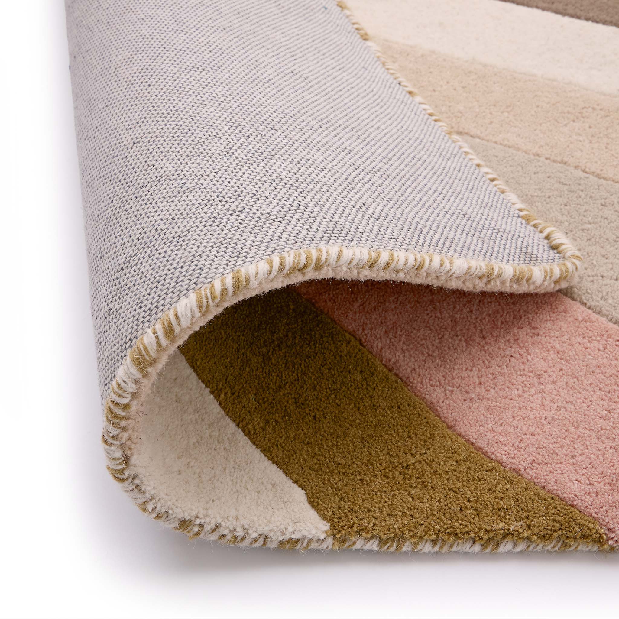 Acasta Blush Rug- 100% wool rug with a wavy design.