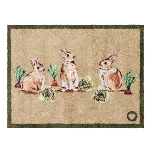 Allotment Bunnies Washable Doormat 1