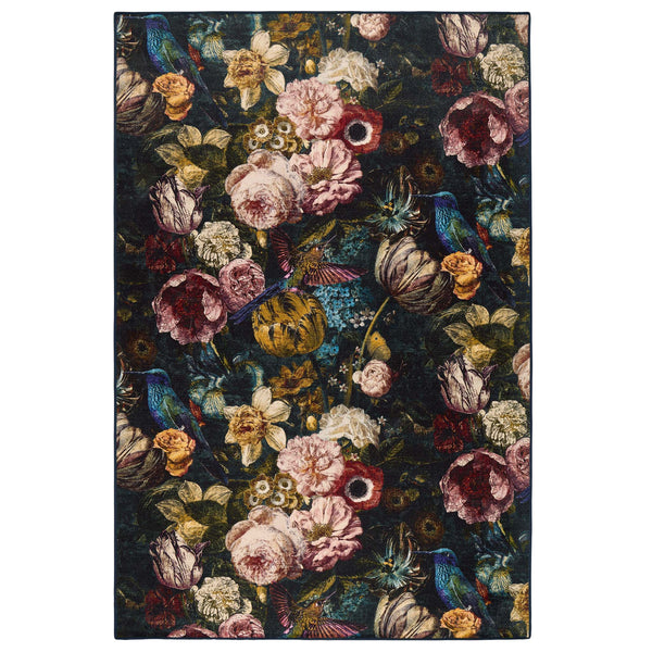Allure Eco-Washable Rug with a floral design.
