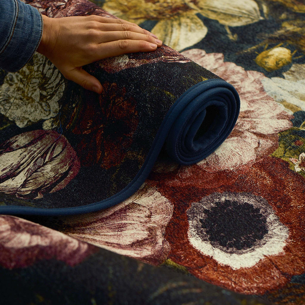 Allure Eco-Washable Rug with a floral design.