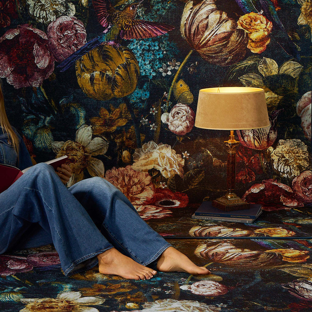 Allure Eco-Washable Rug with a floral design.
