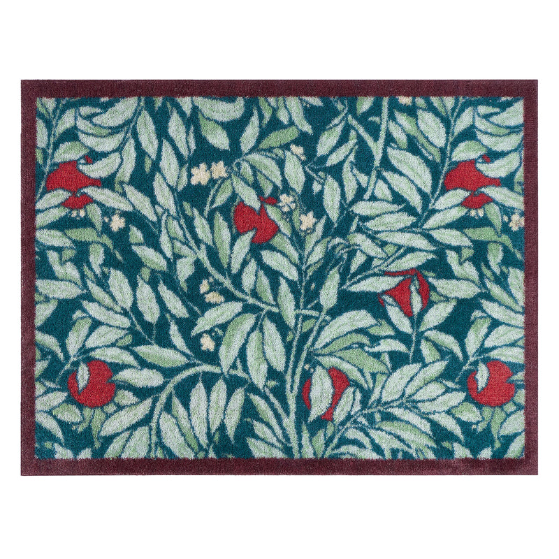 Ancient Apple Tree Midnight Washable Doormat with an apple tree design.
