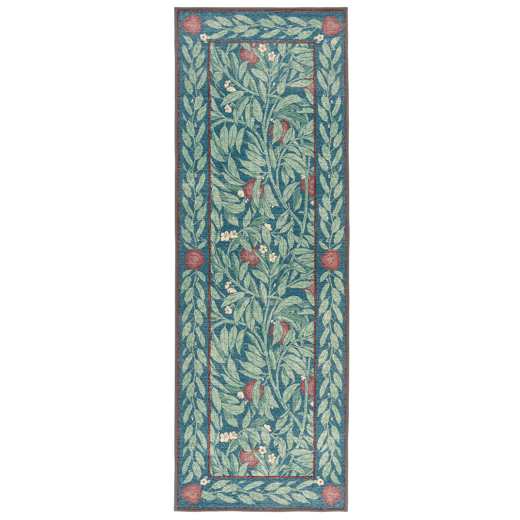 Ancient Apple Tree Midnight Eco-Washable Runner with a red apple tree design. 
