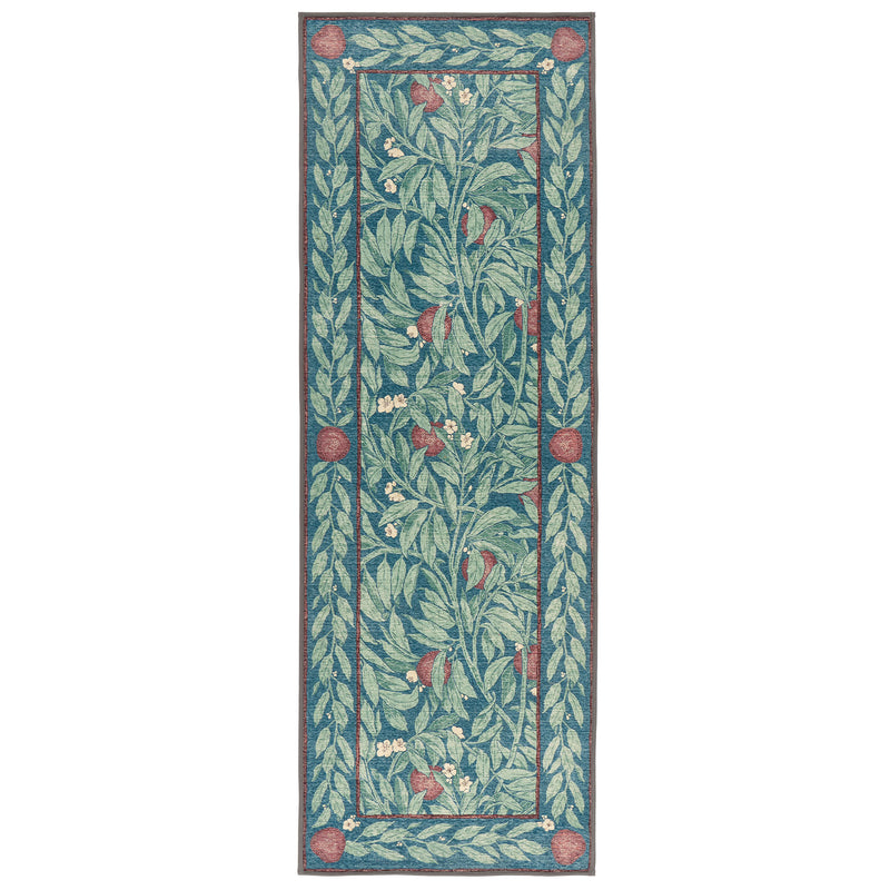 Ancient Apple Tree Midnight Eco-Washable Runner with a red apple tree design. 