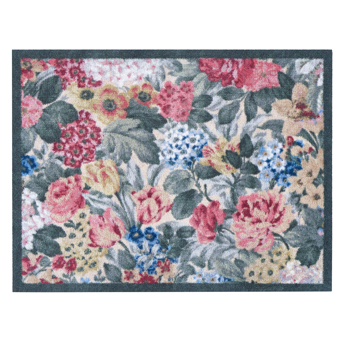 Antique Hydrangea & Rose Chintz Washable Doormat