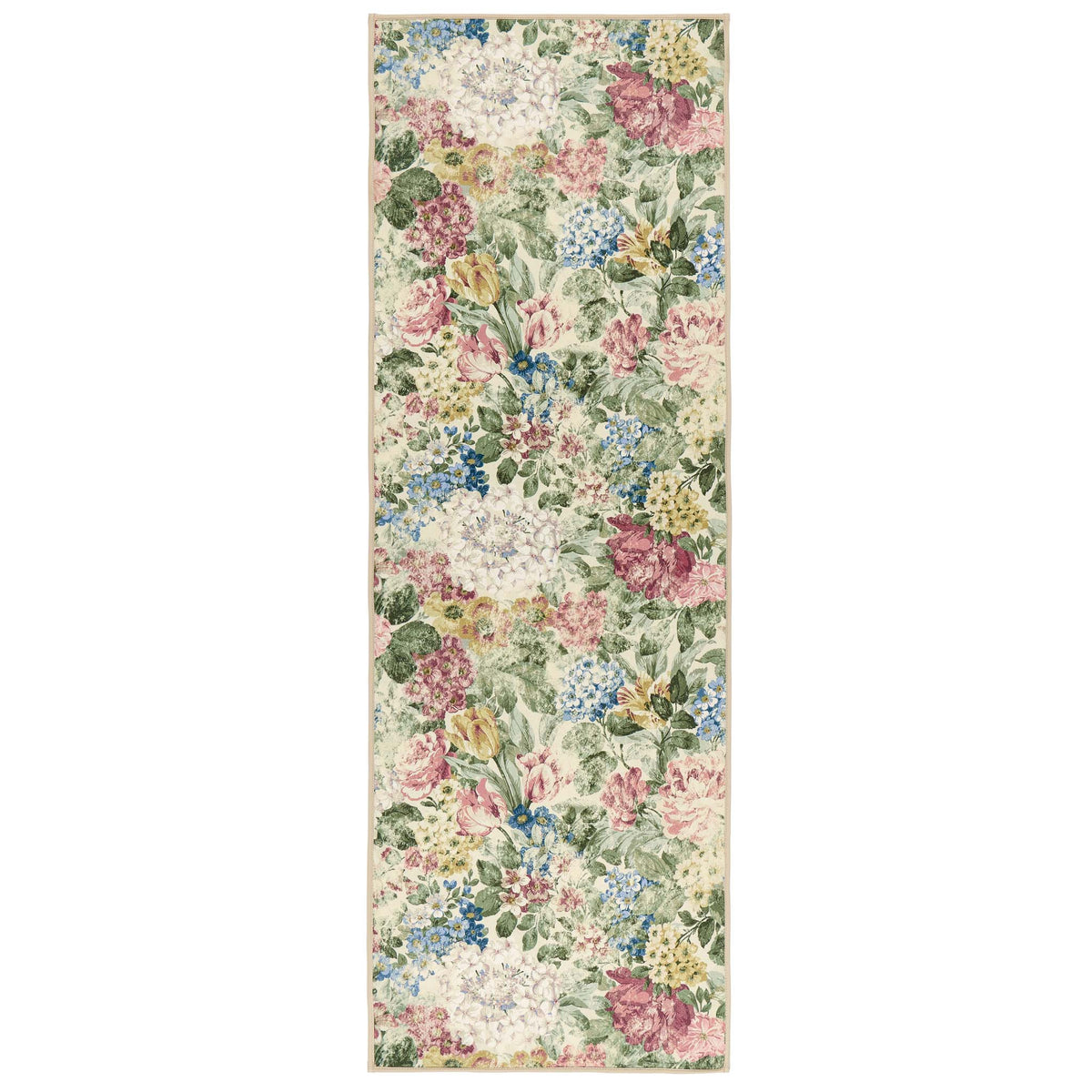 Antique Hydrangea & Rose Eco-Washable Runner