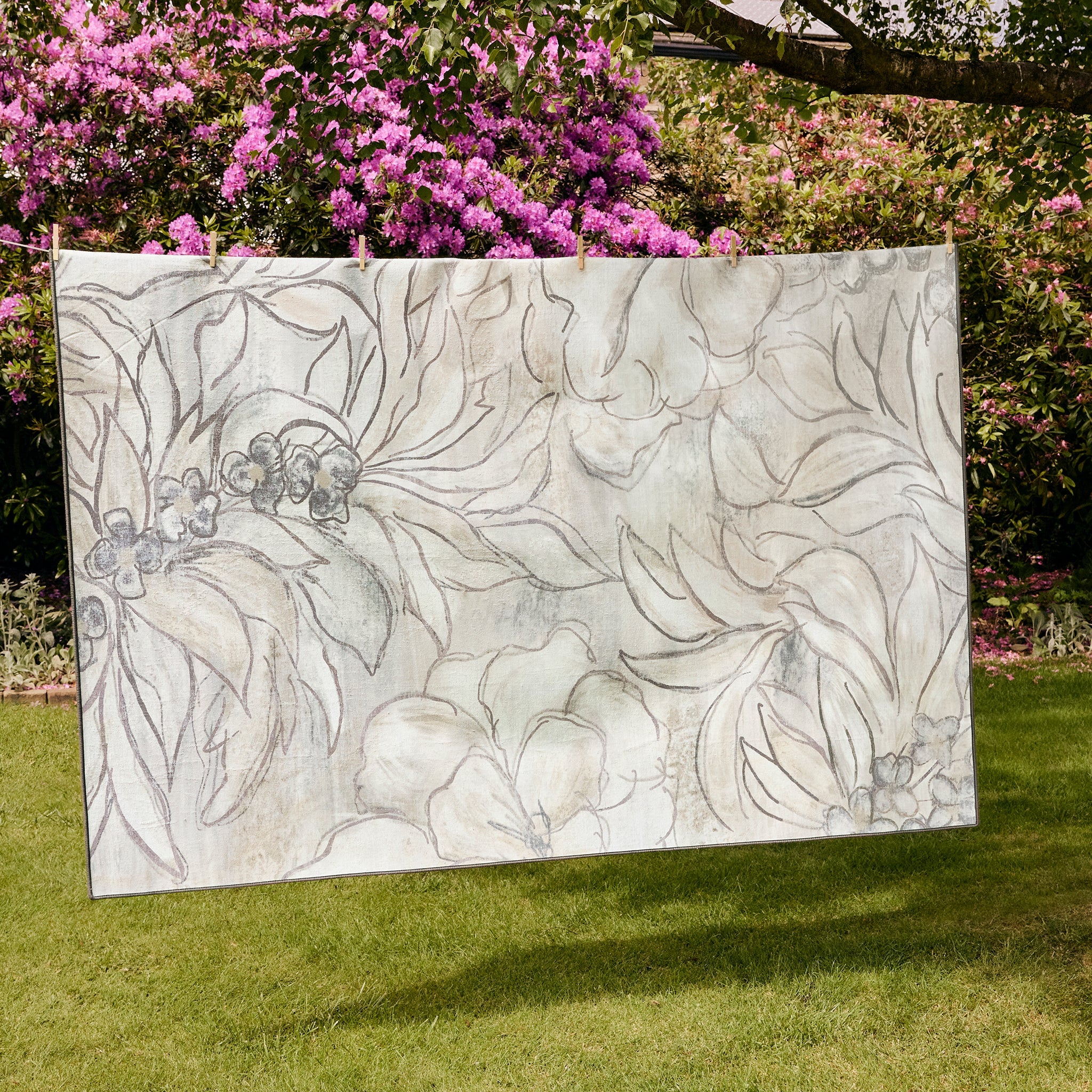 Hug Rug Art Floral Machine Washable Rug