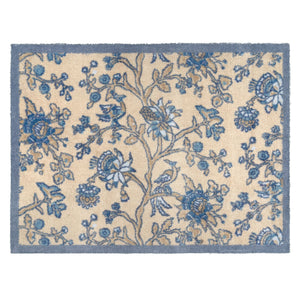 Azalea Walk Wedgwood Washable Doormat with a blue floral design.