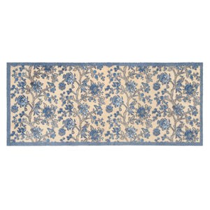Azalea Walk Wedgwood Washable Runner with a blue floral pattern.