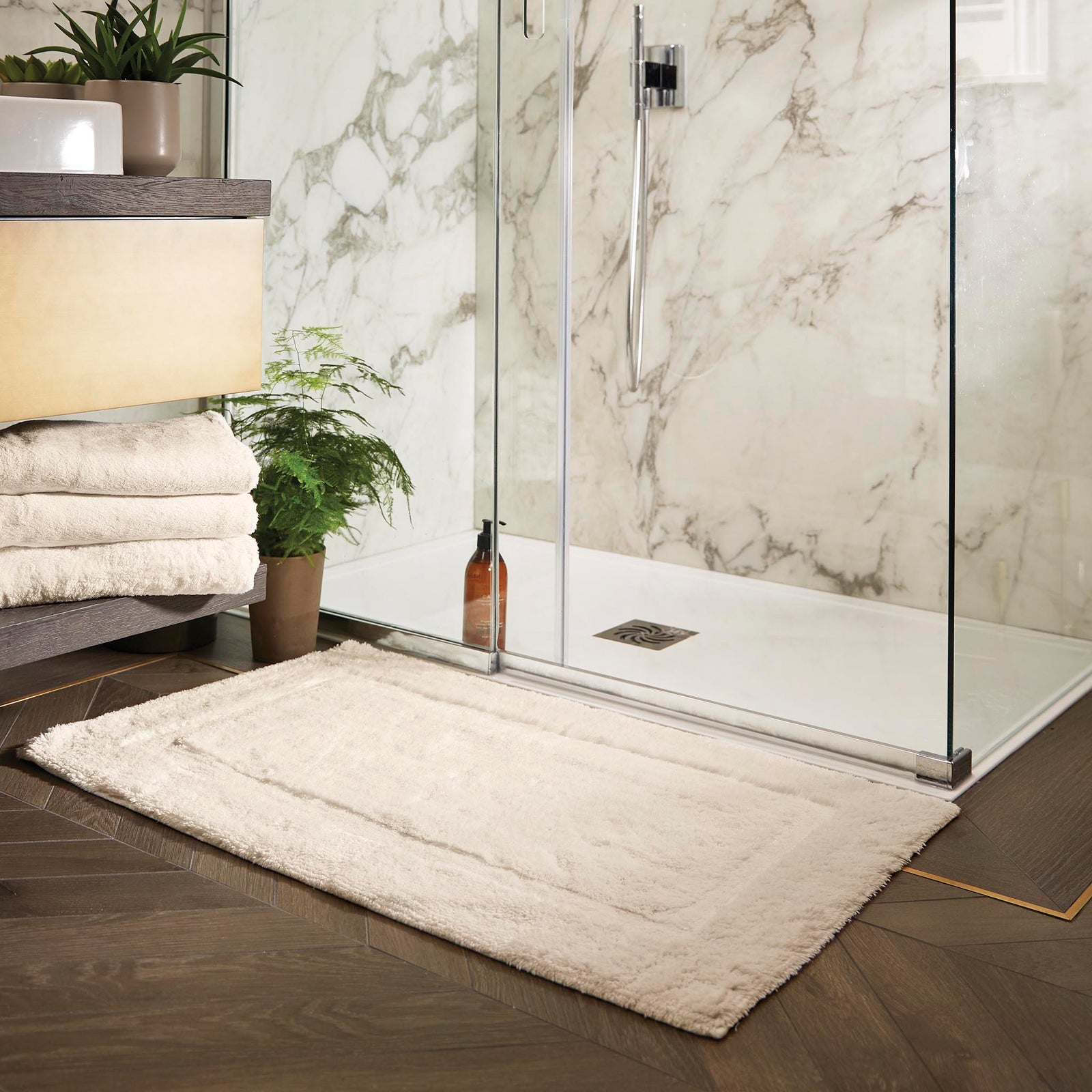 Bamboo Border Cream Bathmat