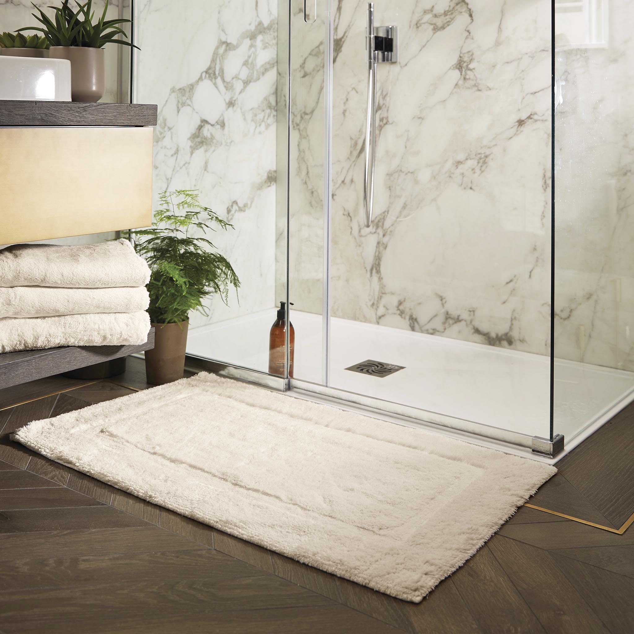 Bamboo Border Cream Bathmat