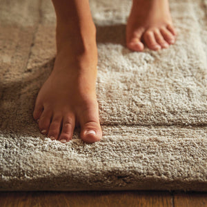 Bamboo Border Latte Bathmat