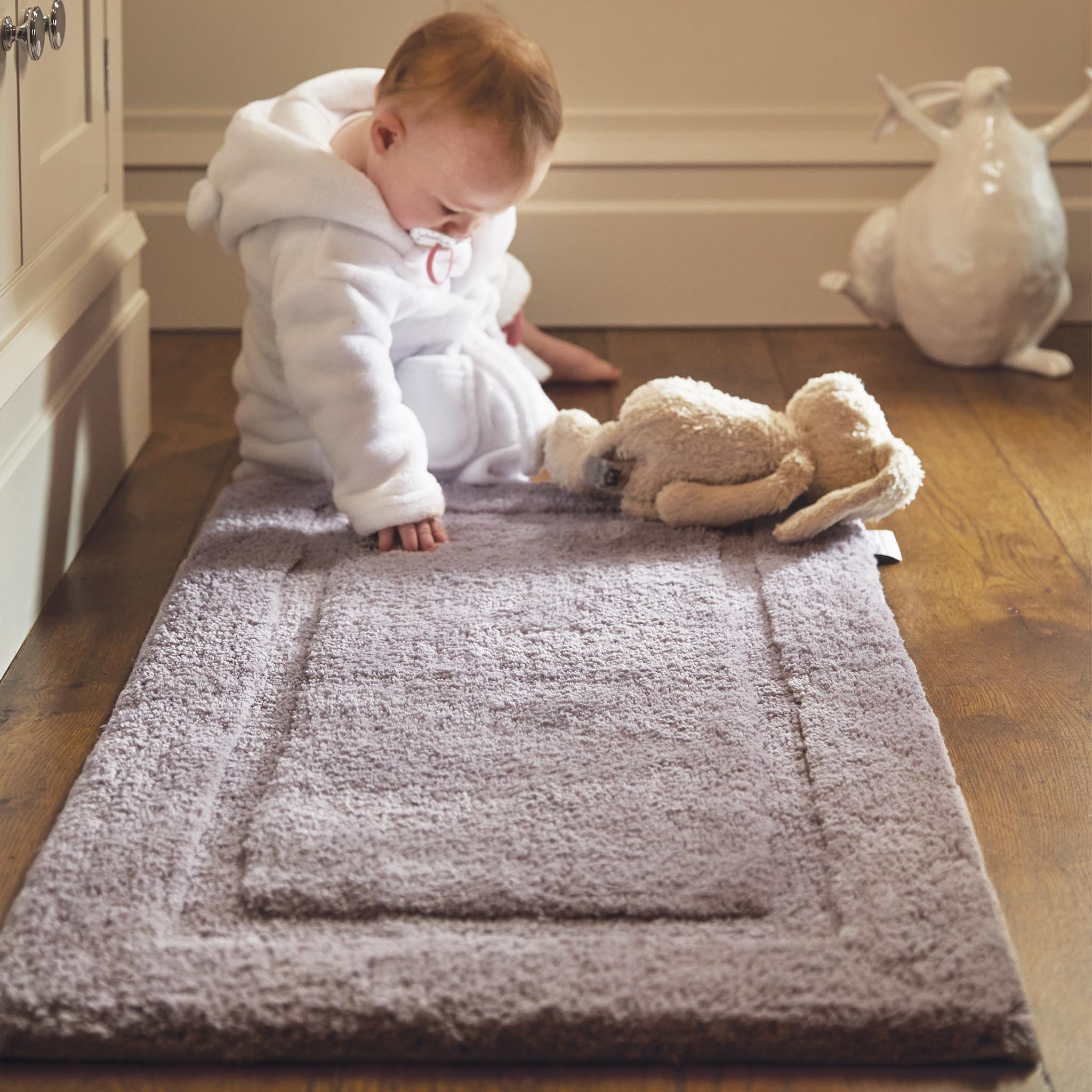 Bamboo Border Lavender Bathmat