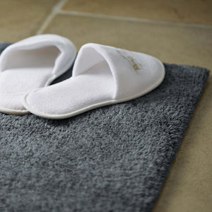 Bamboo Graphite Plain Bath Mat - 100% bamboo bath mat in a solid dark grey colour.