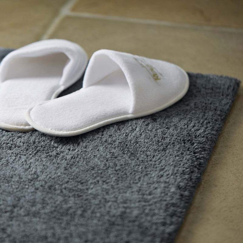 Bamboo Graphite Plain Bath Mat - 100% bamboo bath mat in a solid dark grey colour.
