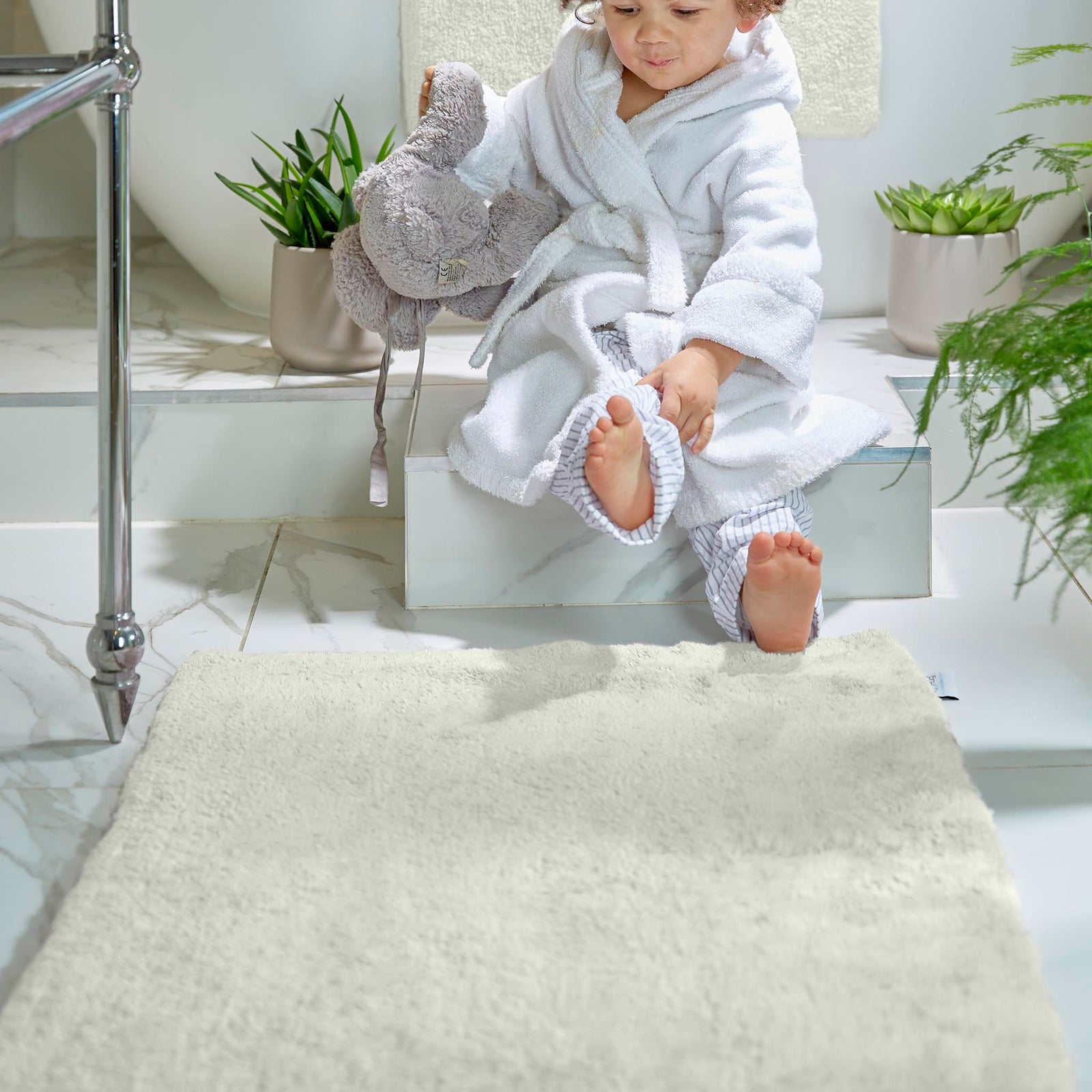 Bamboo Plain Cream Bathmat