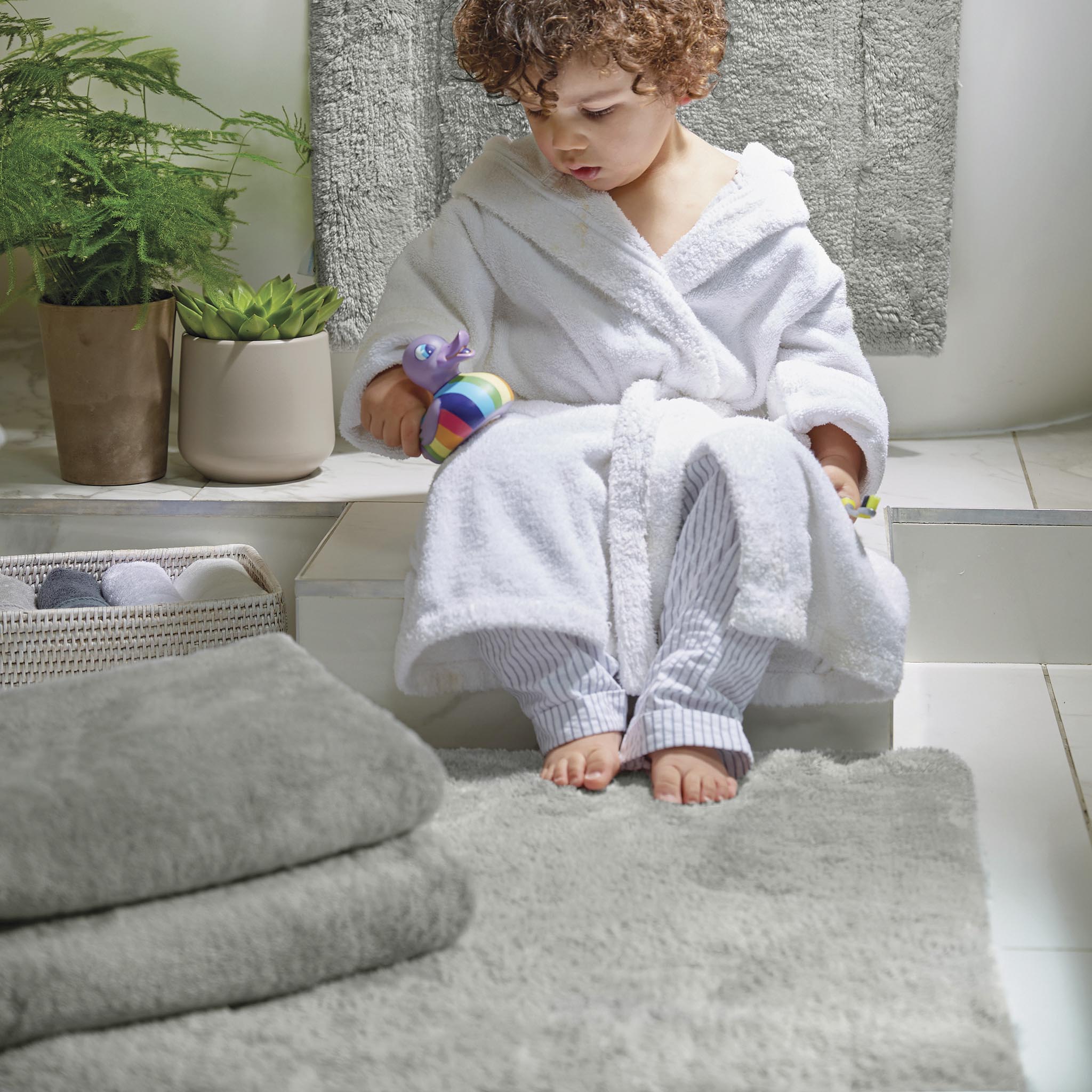 Bamboo Plain Grey Bathmat
