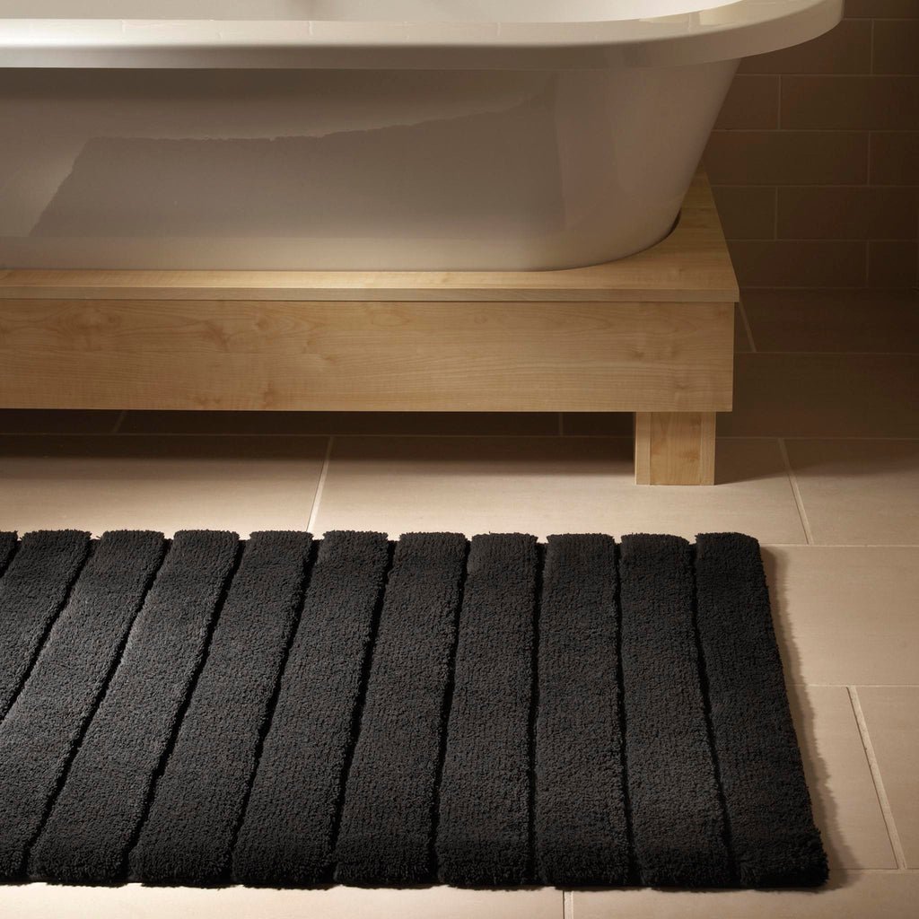 Bamboo Stripe Graphite Bathmat