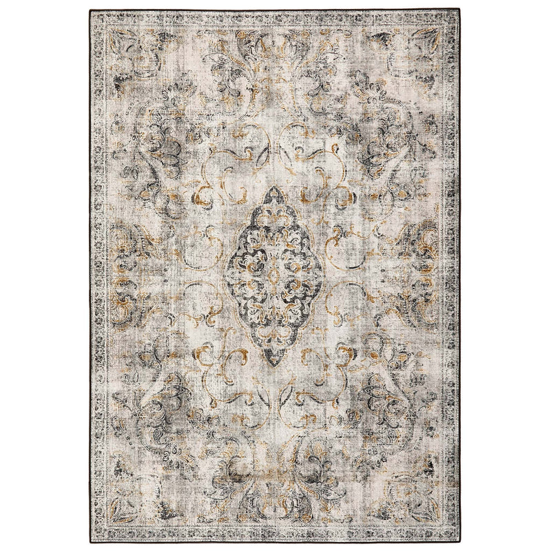 Baroque Eco‑Washable Rug with a textured ornate pattern.