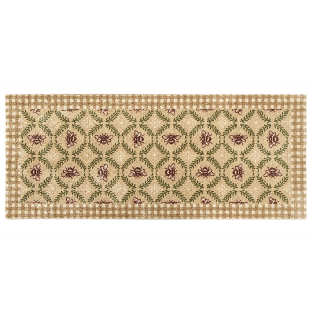 Beehive Beige Washable Runner 8