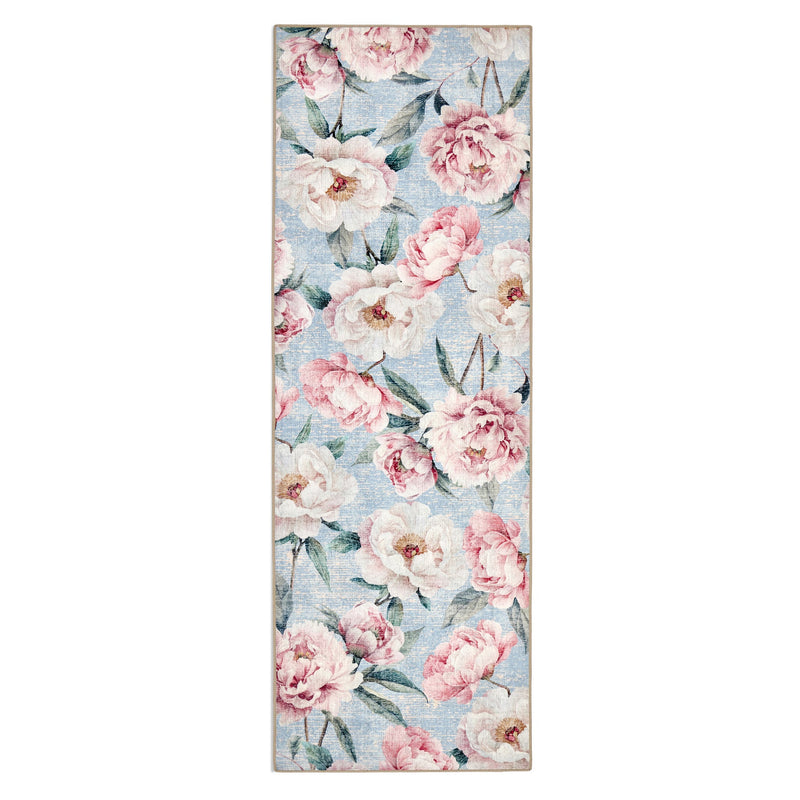 Blooming Peonies Blue Eco-Washable Runner 7
