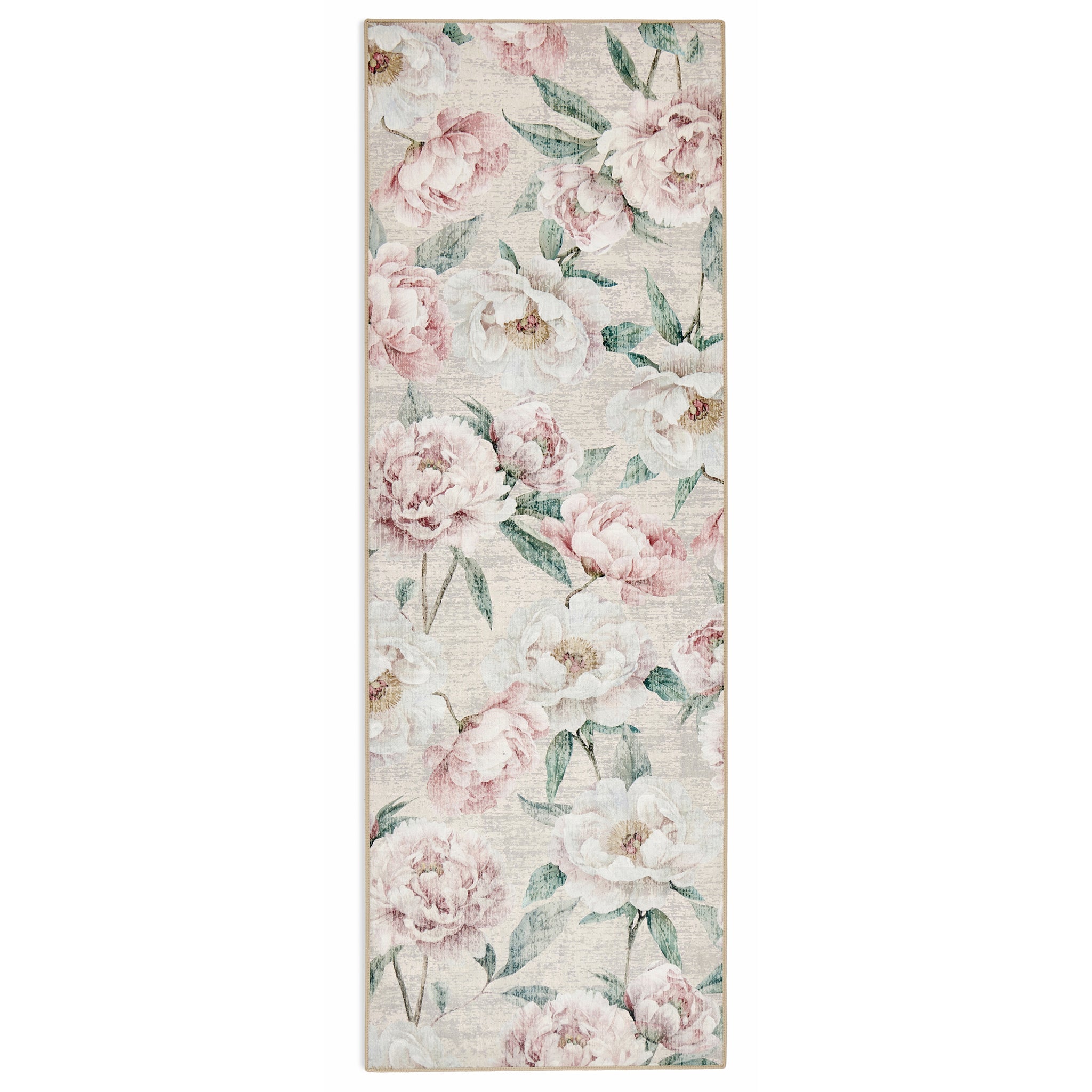 Blooming Peonies Pink Eco-Washable Rug Runner - Hug Rug