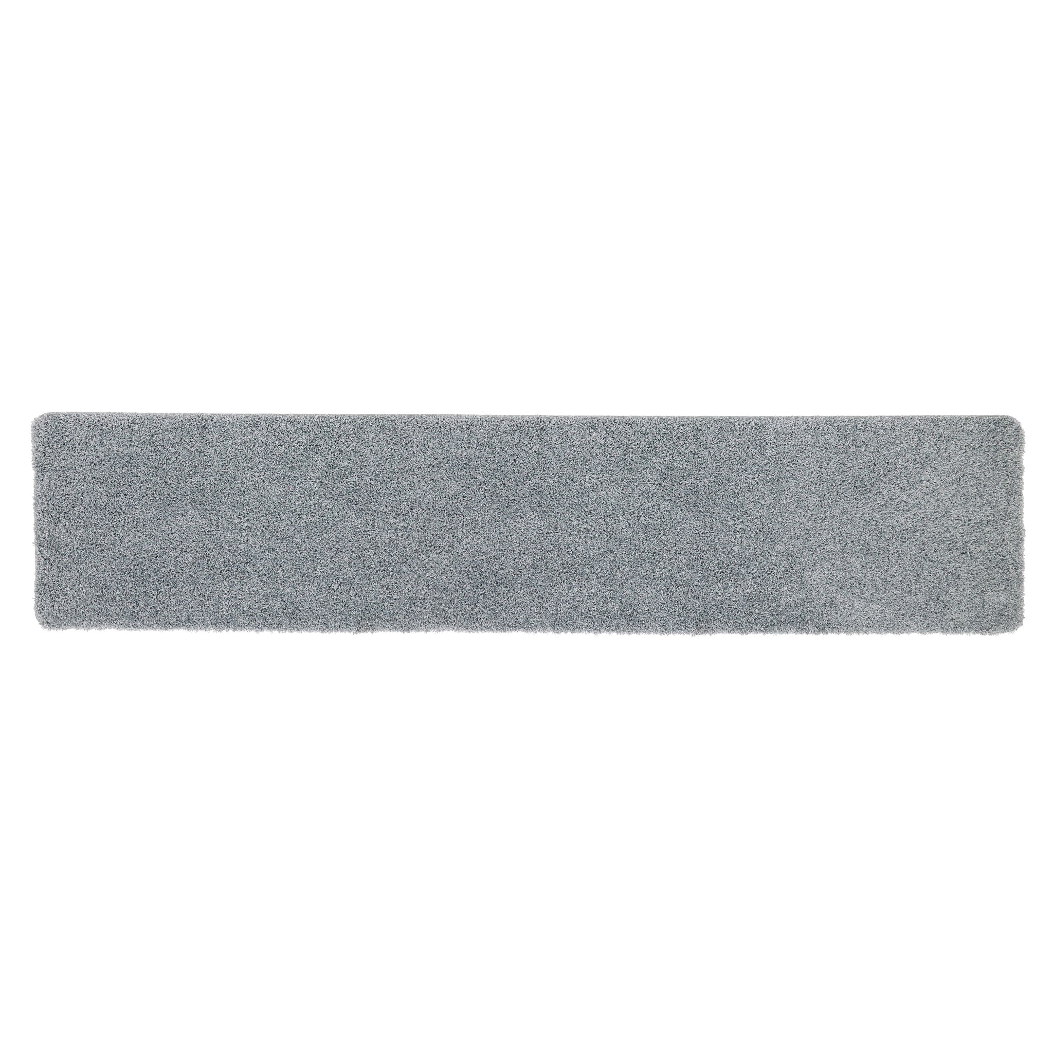 My Blue Fleck Rug – a washable rug in lighter and darker shades of silvery blue.