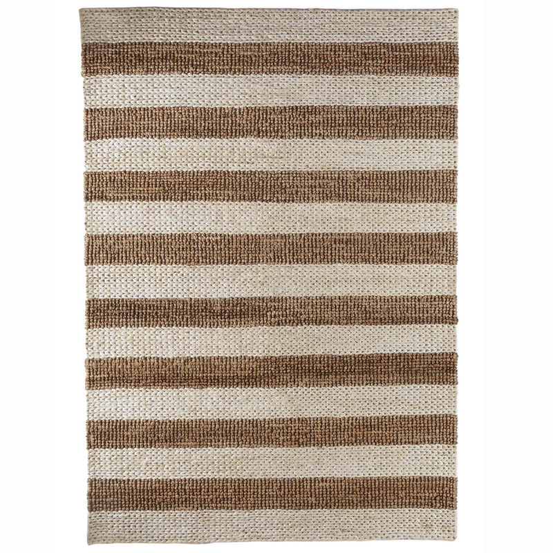 Bondi Jute Stripe Cream\Natural Rug with a stripe design.