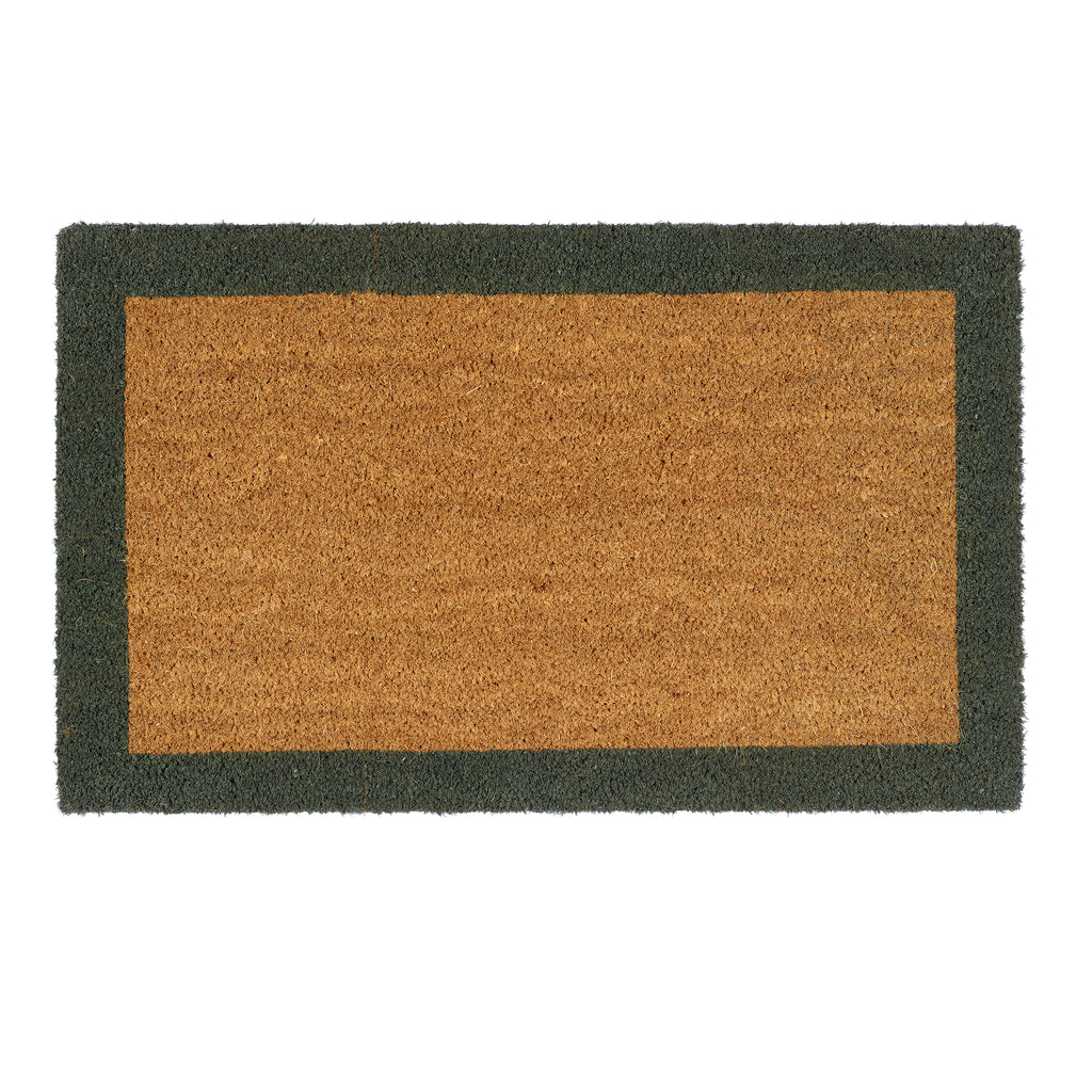Printed Coir Border Green Doormat 1