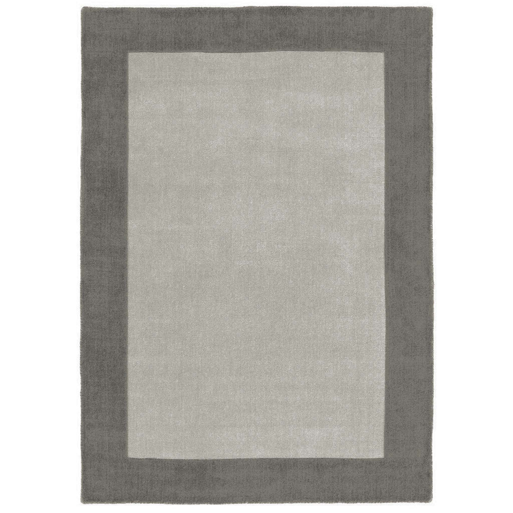 Borders Wool Rug Grey