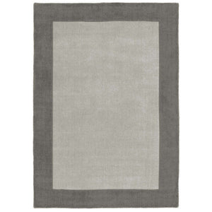 Borders Wool Rug Grey