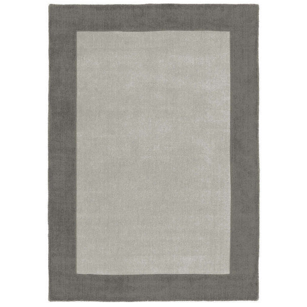 Borders Wool Rug Grey