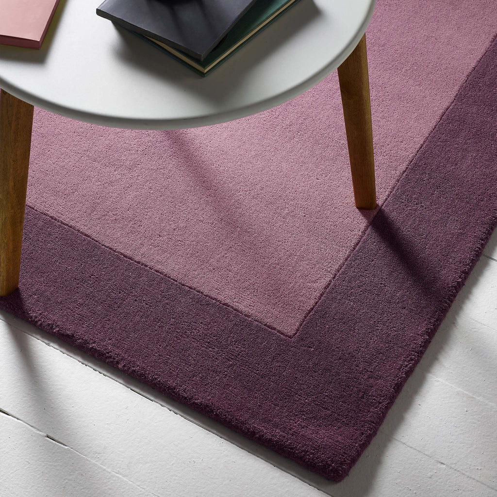Borders Wool Rug Mauve