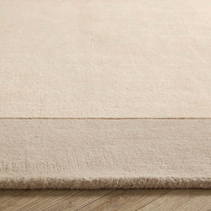 Borders Wool Rug Natural