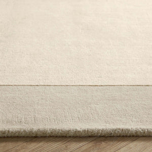 Borders Wool Rug Natural