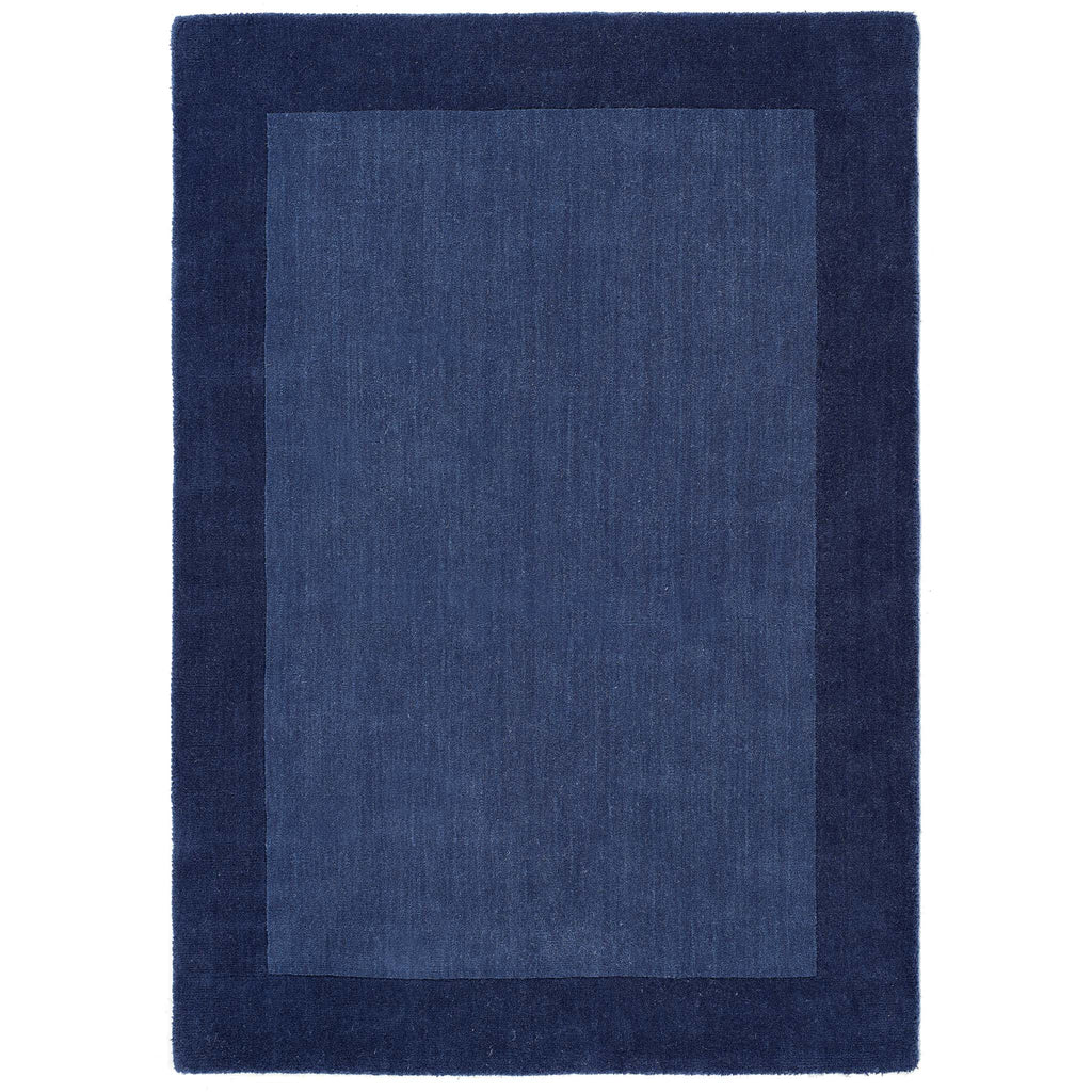 Borders Wool Rug Navy