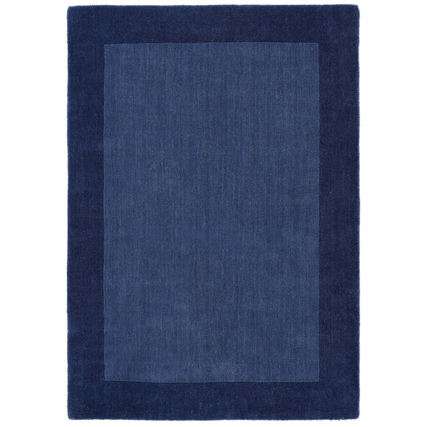 Borders Wool Rug Navy